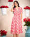 Vneck Chiffon Printed Vintage Dress
